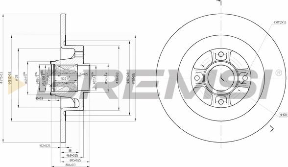 Bremsi CD7570S - Disque de frein cwaw.fr