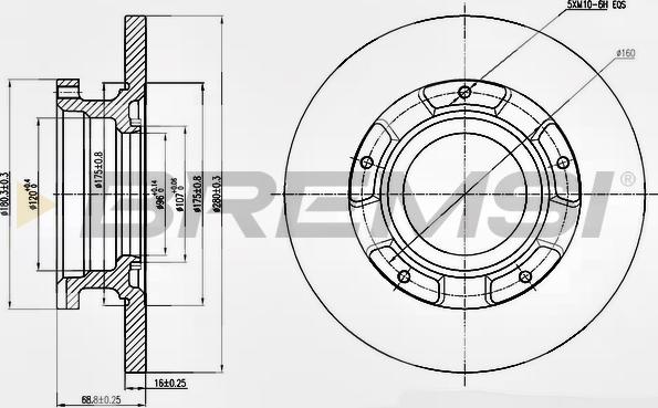 Bremsi CD7573S - Disque de frein cwaw.fr