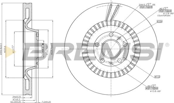 Bremsi CD7572V - Disque de frein cwaw.fr