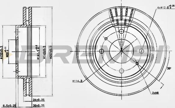 Bremsi CD7577V - Disque de frein cwaw.fr