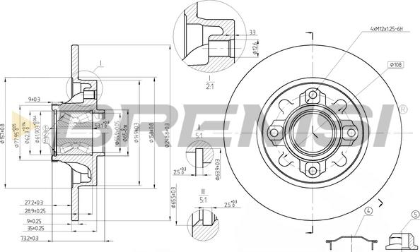 Bremsi CD7695S - Disque de frein cwaw.fr