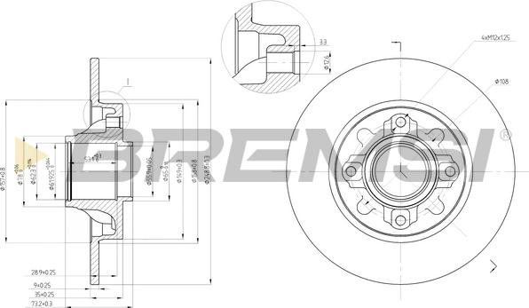 Bremsi CD7696S - Disque de frein cwaw.fr