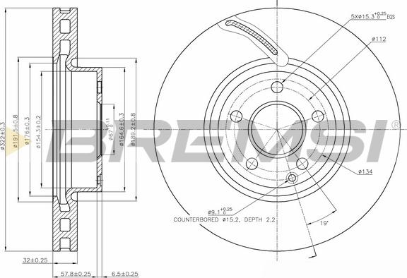 Bremsi CD7692V - Disque de frein cwaw.fr