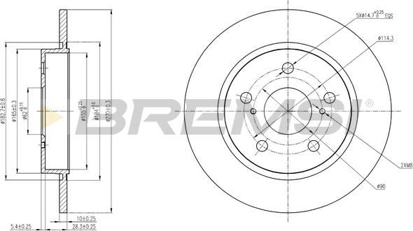 Bremsi CD7645S - Disque de frein cwaw.fr