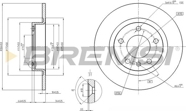 Bremsi CD7651S - Disque de frein cwaw.fr