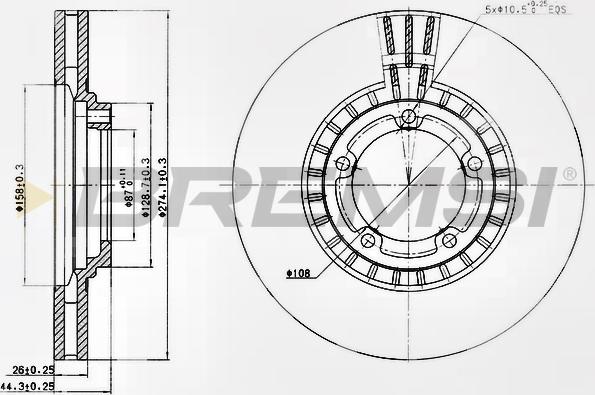 Bremsi CD7658V - Disque de frein cwaw.fr