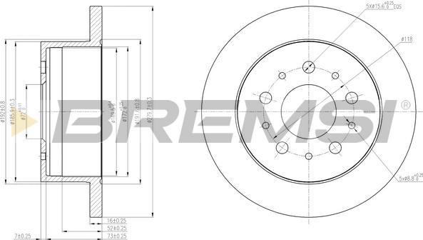 Bremsi CD7653S - Disque de frein cwaw.fr