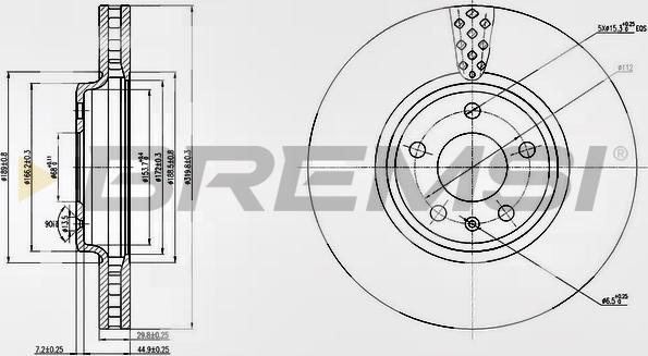 Bremsi CD7664V - Disque de frein cwaw.fr