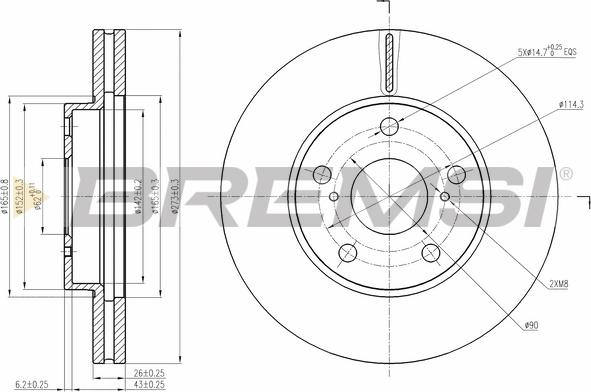 Bremsi CD7668V - Disque de frein cwaw.fr