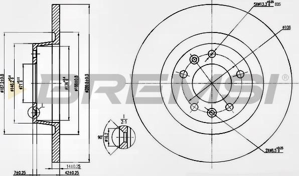 Bremsi CD7602S - Disque de frein cwaw.fr