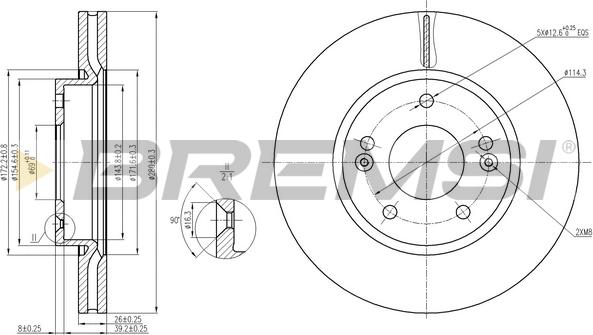 Bremsi CD7619V - Disque de frein cwaw.fr