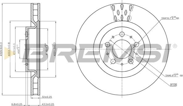 Bremsi CD7682V - Disque de frein cwaw.fr