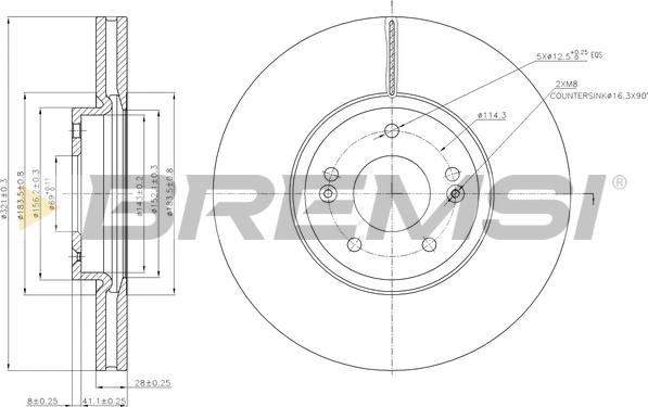 Bremsi CD7631V - Disque de frein cwaw.fr