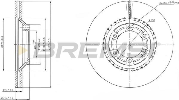 Bremsi CD7633V - Disque de frein cwaw.fr