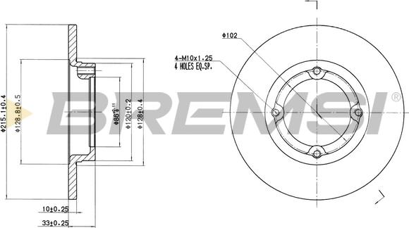 Bremsi CD7098S - Disque de frein cwaw.fr