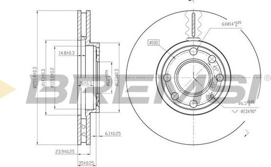 Bremsi CD7041V - Disque de frein cwaw.fr