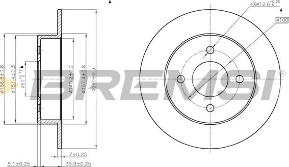 Bremsi CD7058S - Disque de frein cwaw.fr