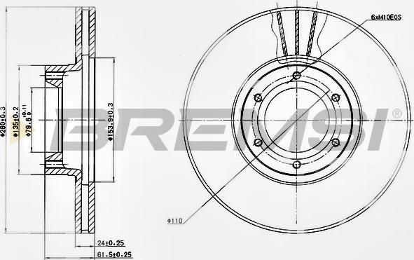 Bremsi CD7067V - Disque de frein cwaw.fr