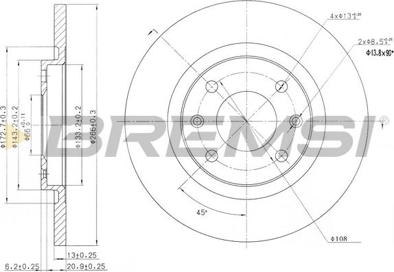 Bremsi CD7000S - Disque de frein cwaw.fr