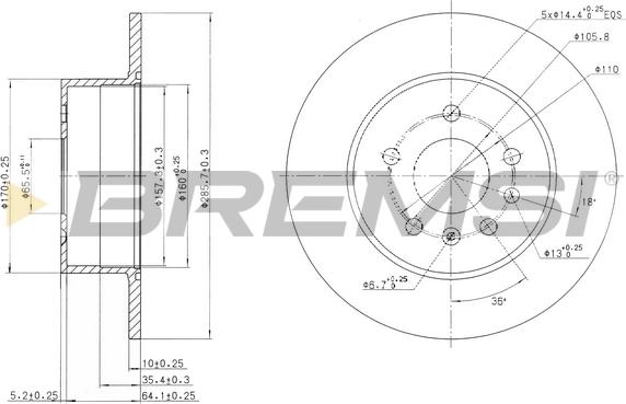 Bremsi CD7083S - Disque de frein cwaw.fr