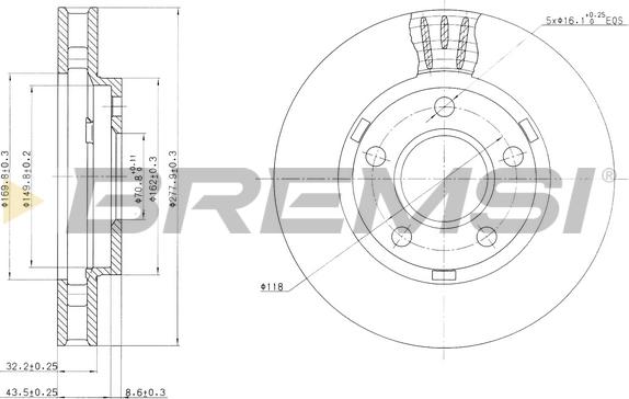 Bremsi CD7030V - Disque de frein cwaw.fr