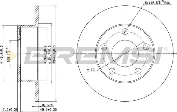 Bremsi CD7033S - Disque de frein cwaw.fr