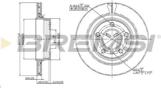 Bremsi CD7073V - Disque de frein cwaw.fr