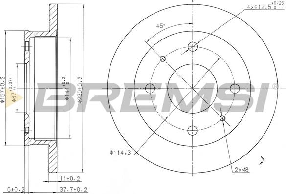 Bremsi CD7077S - Disque de frein cwaw.fr