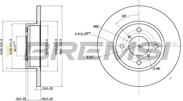 Bremsi CD7148S - Disque de frein cwaw.fr