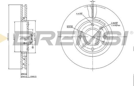 Bremsi CD7152V - Disque de frein cwaw.fr