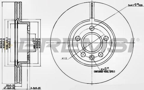 Bremsi CD7160V - Disque de frein cwaw.fr