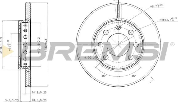 Bremsi CD7161V - Disque de frein cwaw.fr