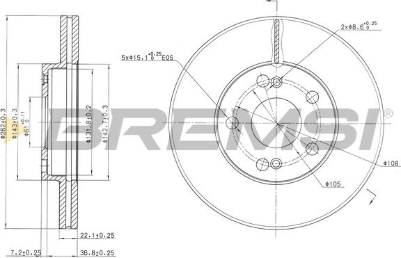 Bremsi CD7167V - Disque de frein cwaw.fr