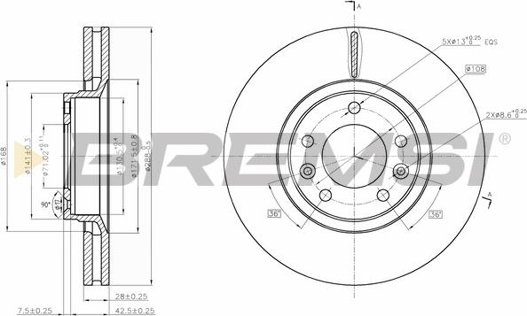 Bremsi CD7103V - Disque de frein cwaw.fr