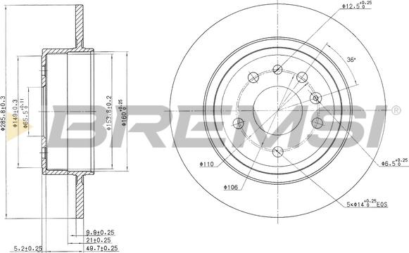 Bremsi CD7116S - Disque de frein cwaw.fr