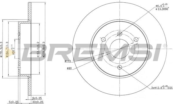 Bremsi CD7111S - Disque de frein cwaw.fr