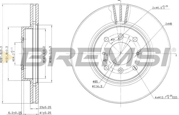 Bremsi CD7189V - Disque de frein cwaw.fr