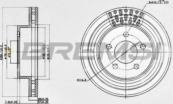 Bremsi CD7184V - Disque de frein cwaw.fr