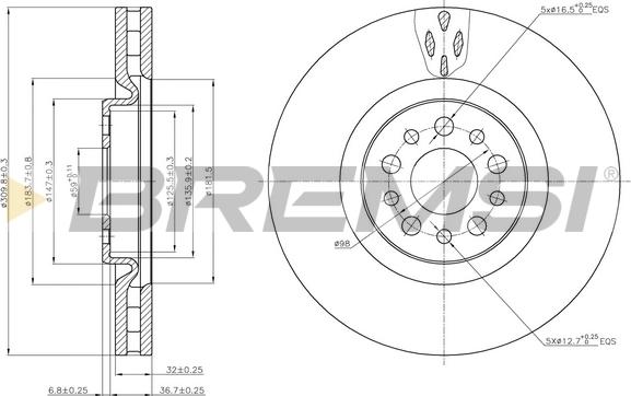 Bremsi CD7180V - Disque de frein cwaw.fr