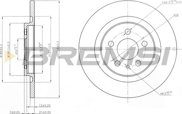 Bremsi CD7181S - Disque de frein cwaw.fr