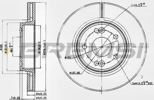 Bremsi CD7182V - Disque de frein cwaw.fr