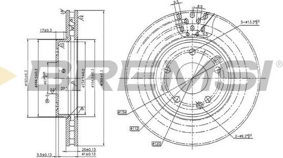 Bremsi CD7135V - Disque de frein cwaw.fr