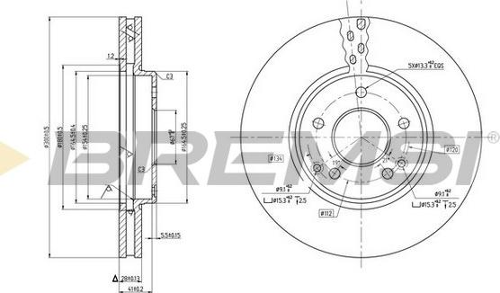 Bremsi CD7136V - Disque de frein cwaw.fr