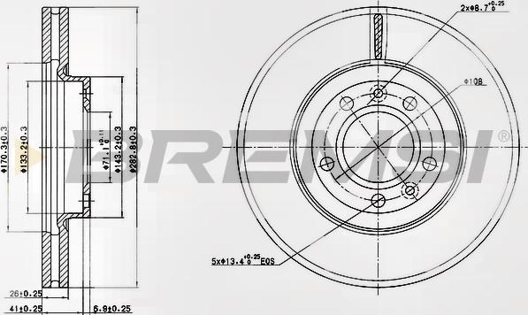 Bremsi CD7132V - Disque de frein cwaw.fr