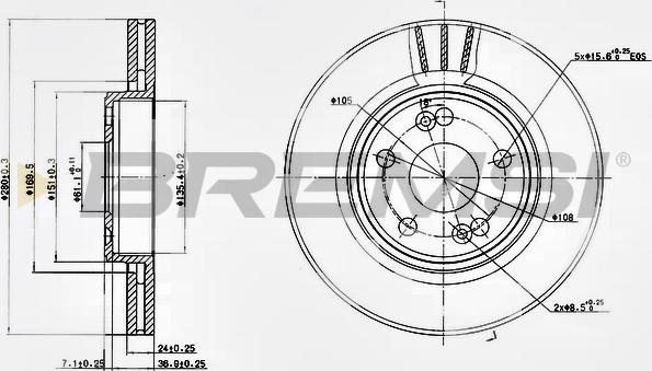 Bremsi CD7123V - Disque de frein cwaw.fr