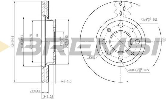 Bremsi CD7179V - Disque de frein cwaw.fr