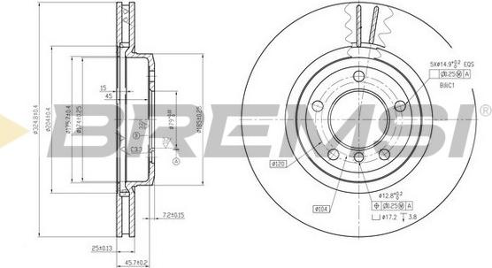 Bremsi CD7174V - Disque de frein cwaw.fr