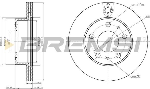 Bremsi CD7171V - Disque de frein cwaw.fr