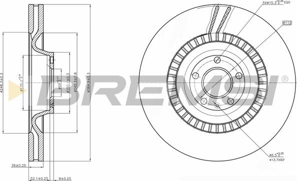 Bremsi CD7899V - Disque de frein cwaw.fr