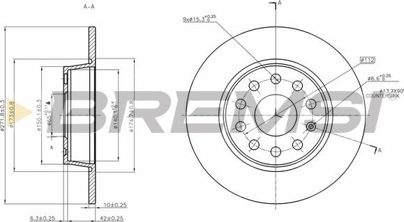 Bremsi CD7895S - Disque de frein cwaw.fr